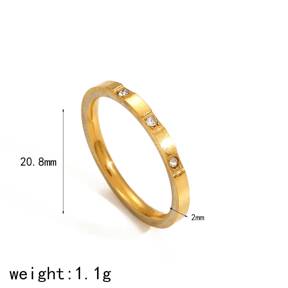 5Pcs Dainty Rings Stainless Steel 18K Gold Plated Knuckle Rings for Lady Waterproof Minimalist Gold Rings for Women
