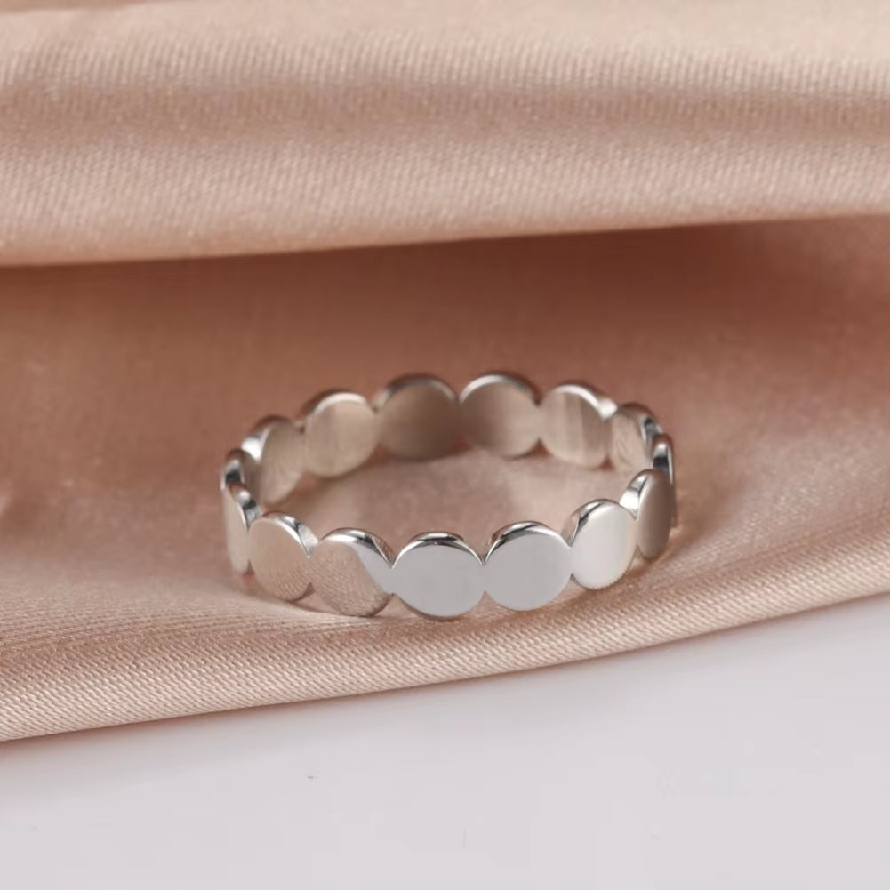 Fashion Geometric round Minimalist Rings for Women Girls Gold Color Stainless Steel Ring Wedding Party Jewelry Wholesale