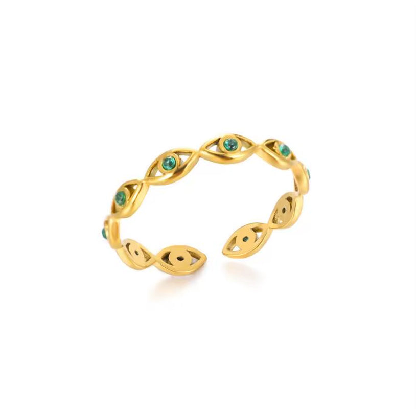 Minimalist Texture Stainless Steel Geometric Rings for Women Gold Color Opening Couple Ring Aesthetic Wedding Christmas Jewelry