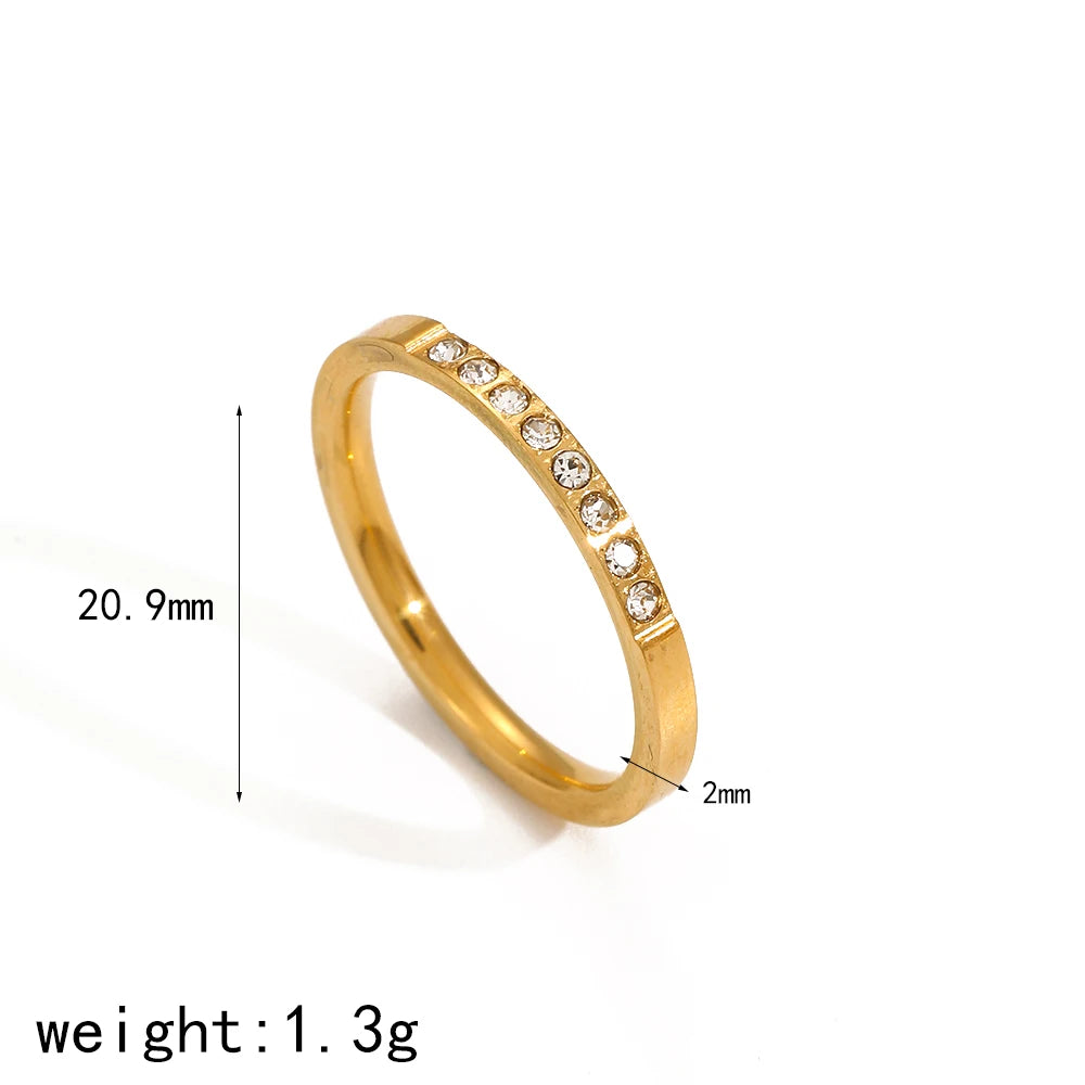 5Pcs Dainty Rings Stainless Steel 18K Gold Plated Knuckle Rings for Lady Waterproof Minimalist Gold Rings for Women