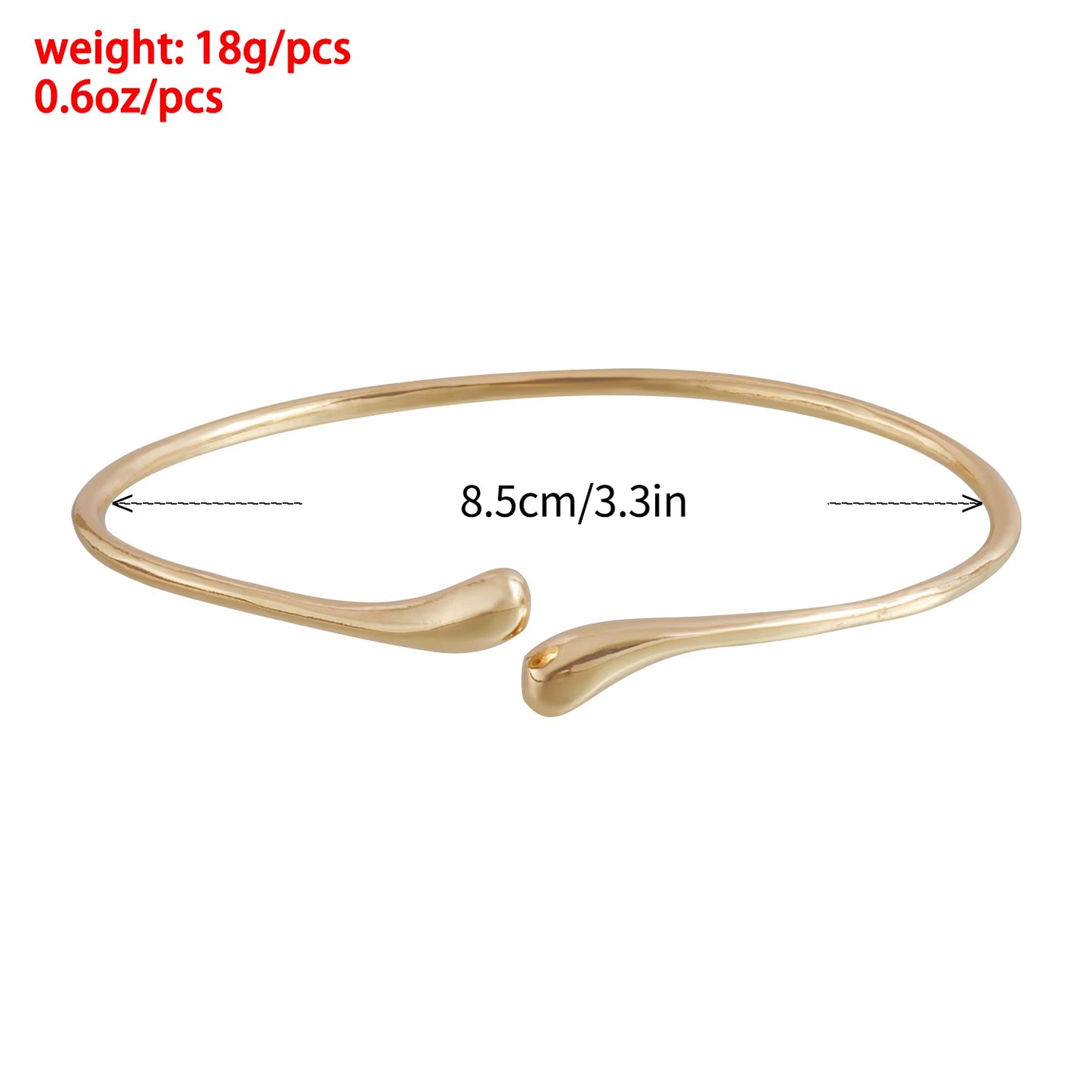Stainless Steel Water Drop Shape Upper Arm Bracelet for Women Trendy Geometric Adjustable Bangles Vintage Simple Jewelry Gifts