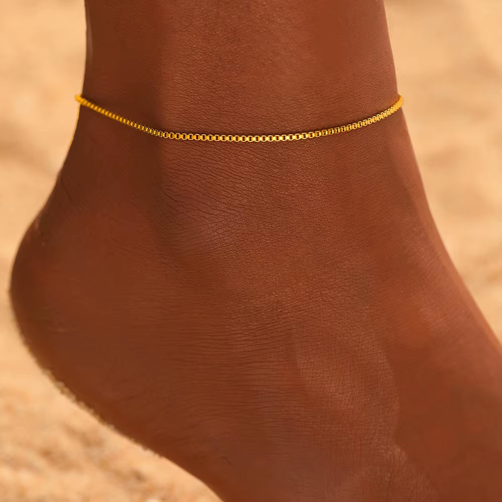Stainless Steel Anklets Minimalist Popular Design Naked Chain Non-Fading High-Quality Anklet for Women Jewelry Everyday Wear New