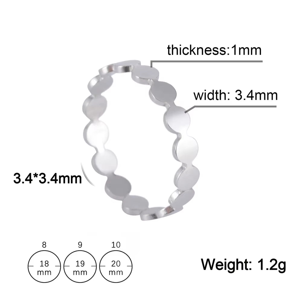 Fashion Geometric round Minimalist Rings for Women Girls Gold Color Stainless Steel Ring Wedding Party Jewelry Wholesale