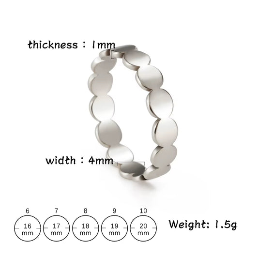 Fashion Geometric round Minimalist Rings for Women Girls Gold Color Stainless Steel Ring Wedding Party Jewelry Wholesale