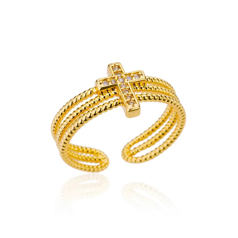 Minimalist Texture Stainless Steel Geometric Rings for Women Gold Color Opening Couple Ring Aesthetic Wedding Christmas Jewelry