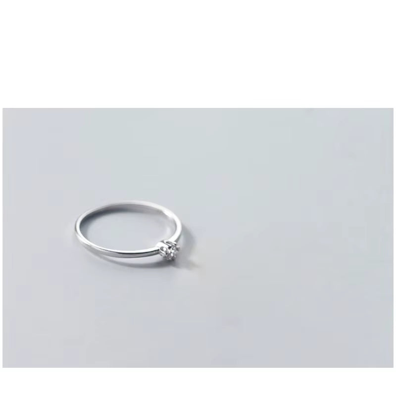 Women Ring 925 Sterling Silver Minimalist Rings for Women 925 Silver Fine in Jewerly Rings Woman Wedding Wish Inlay 40