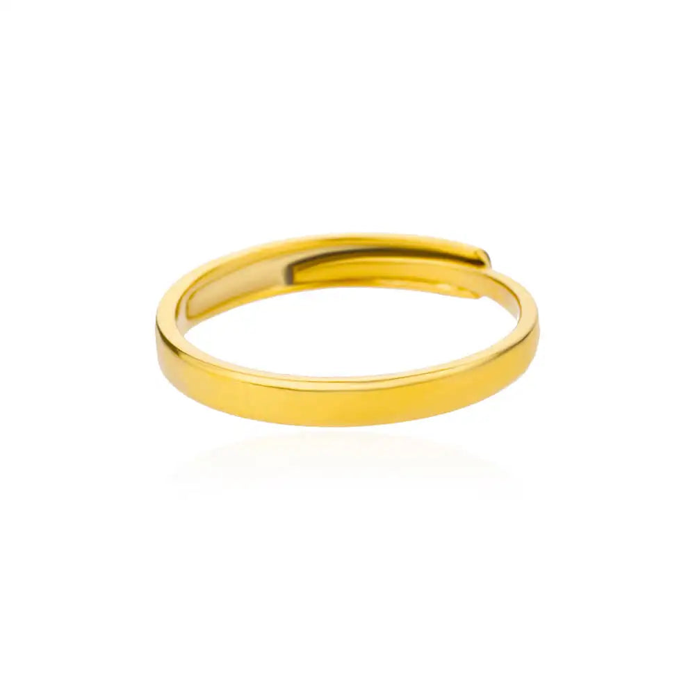 Minimalist Texture Stainless Steel Geometric Rings for Women Gold Color Opening Couple Ring Aesthetic Wedding Christmas Jewelry