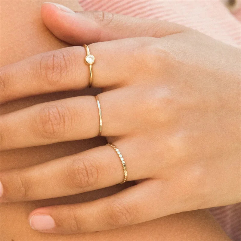 14K Gold Filled Knuckle Ring Boho Gold Jewelry Anillos Mujer Minimalistic Stacking Bohemian Ring for Women Minimalist Ring