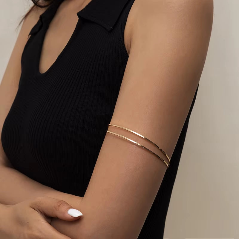 Punk Armlet Adjustable Upper Arm Cuff Minimalist Bangle Armband Arm Bracelet Jewelry Gift