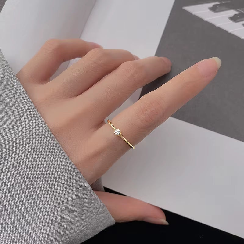 Women Ring 925 Sterling Silver Minimalist Rings for Women 925 Silver Fine in Jewerly Rings Woman Wedding Wish Inlay 40