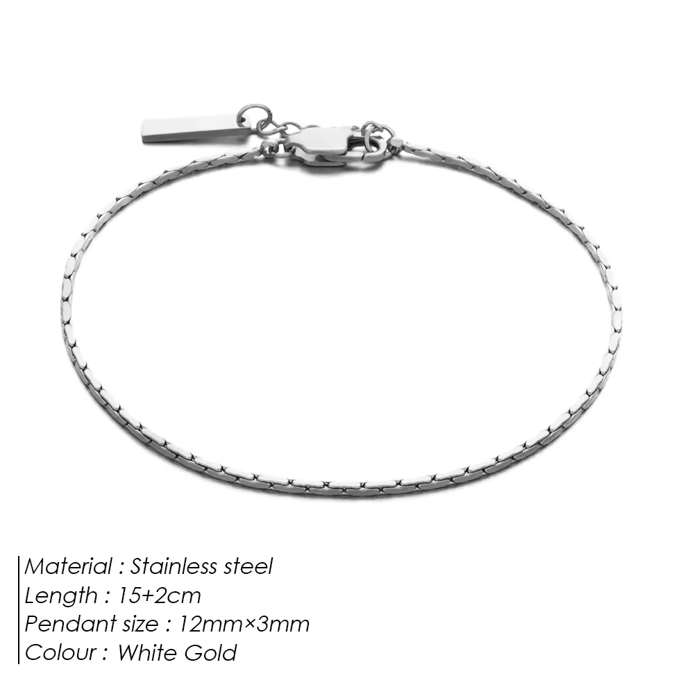 No Color Loss Jewelry Bracelet Minimalist Men'S Stainless Steel Waterproof White Gold Bracelet Wholesale Direct Sale