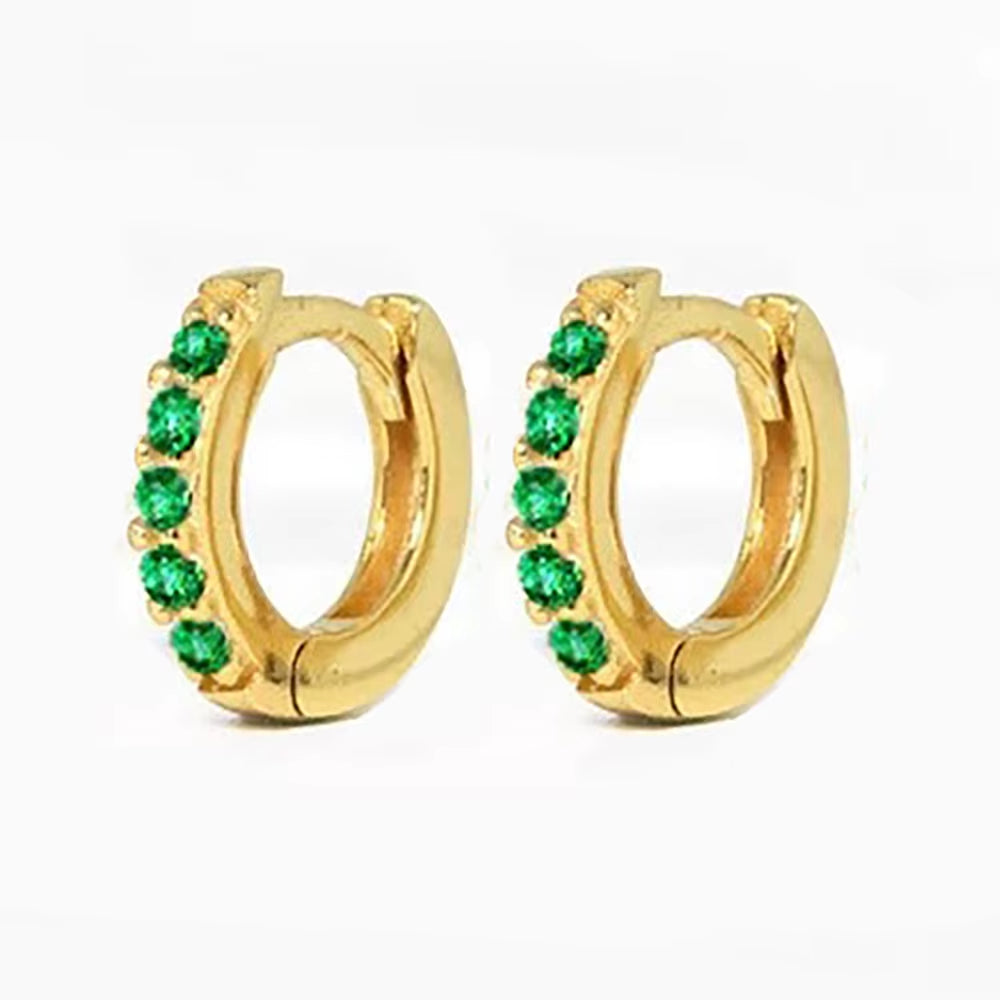 2PCS Stainless Steel Minimal Hoop Earrings Crystal Zirconia Small Huggie Thin Cartilage Earring Helix Tragus Piercing Jewelry