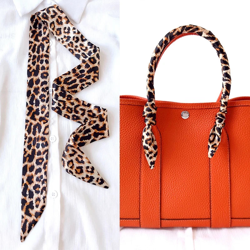 Woman Skinny Silk Scarf 90Cm*4Cm Long Hair Strip Silk Ribbon Small Neck Scarves Bag Handle Ribbon Scarf Kerchief Ladies Tie