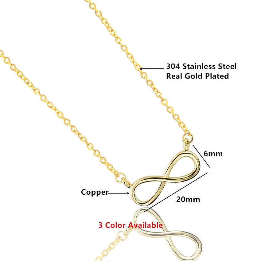 Stainless Steel Couple Promise Necklace Minimal Infinity Pendants Necklaces Wedding Jewelry 2019 Collares Mujer Best Friend Gift
