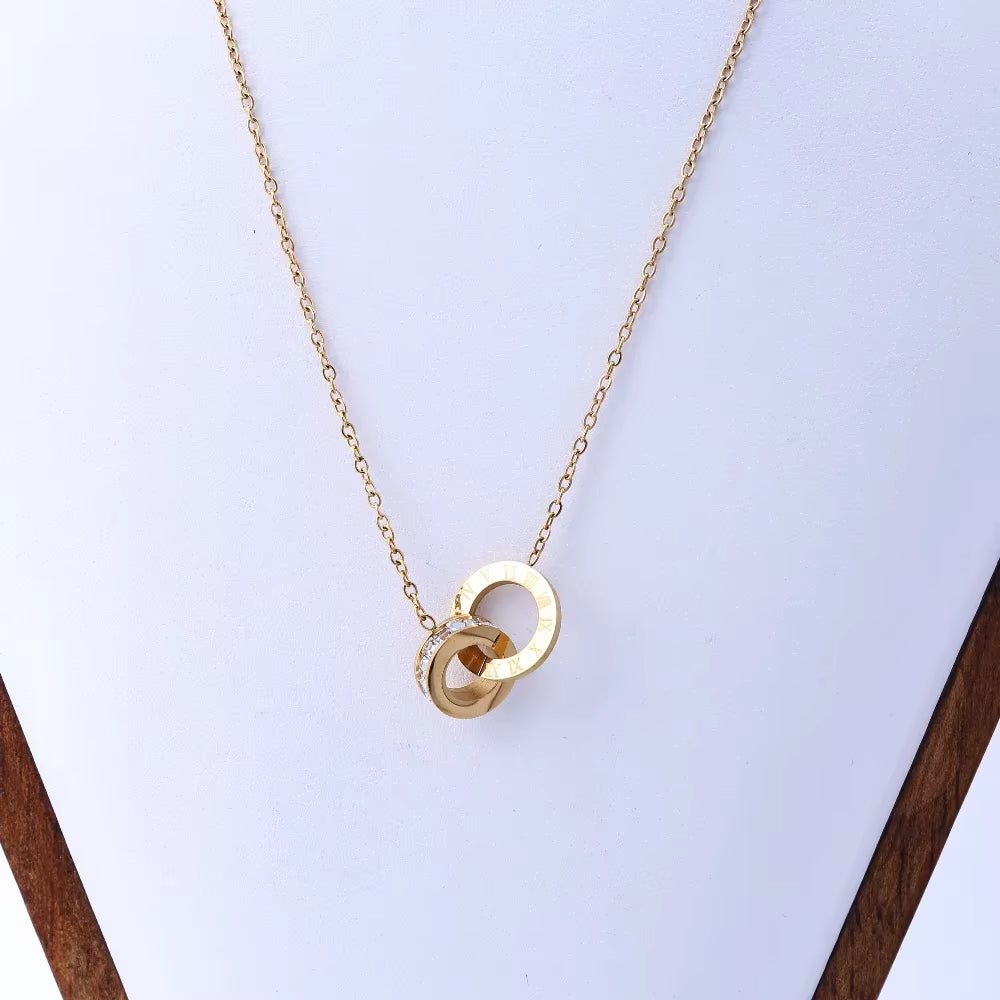 Titanium Steel Necklace Women'S Personality Luxury Combination Necklace Niche Design Style European and American Fashion Popular