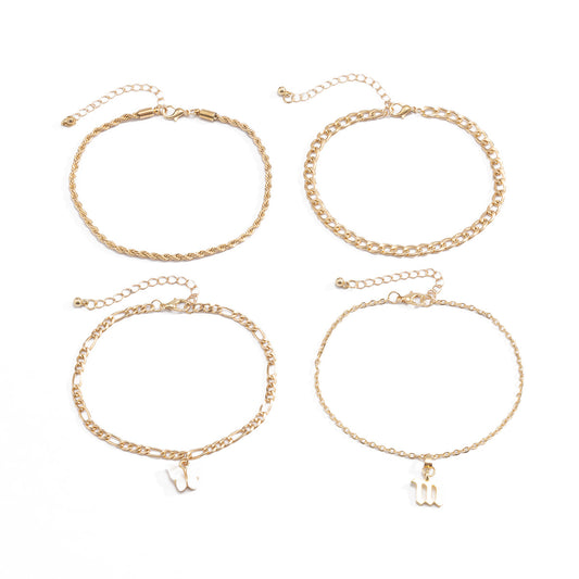 Butterfly Letter Multilayer Anklet
