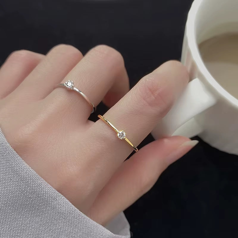 Women Ring 925 Sterling Silver Minimalist Rings for Women 925 Silver Fine in Jewerly Rings Woman Wedding Wish Inlay 40
