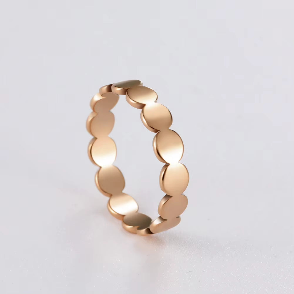 Fashion Geometric round Minimalist Rings for Women Girls Gold Color Stainless Steel Ring Wedding Party Jewelry Wholesale