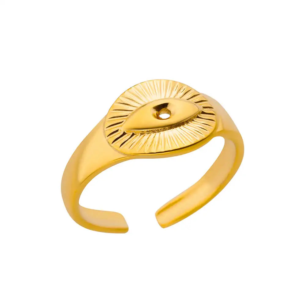 Minimalist Texture Stainless Steel Geometric Rings for Women Gold Color Opening Couple Ring Aesthetic Wedding Christmas Jewelry