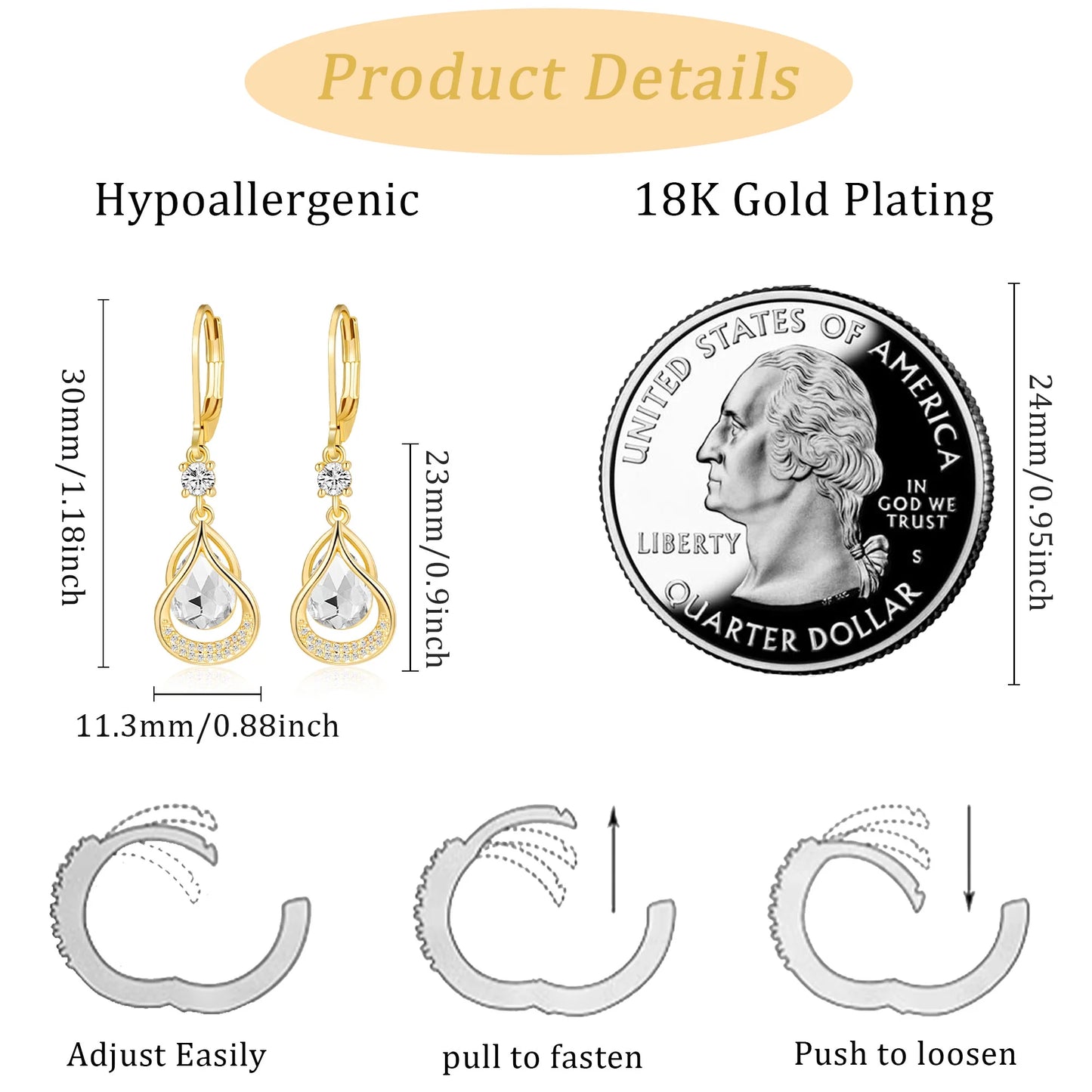 18K Gold Plated Teardrop Drop Earrings for Women Girls Hypoallergenic July Birthstone Earrings with Red Ruby Wedding Birthday Jewelry Gifts Ideas Teen Mom Daughter Wife Girlfriend Kids Age