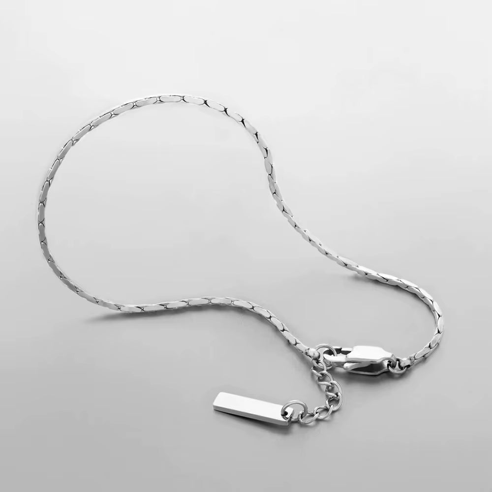 No Color Loss Jewelry Bracelet Minimalist Men'S Stainless Steel Waterproof White Gold Bracelet Wholesale Direct Sale