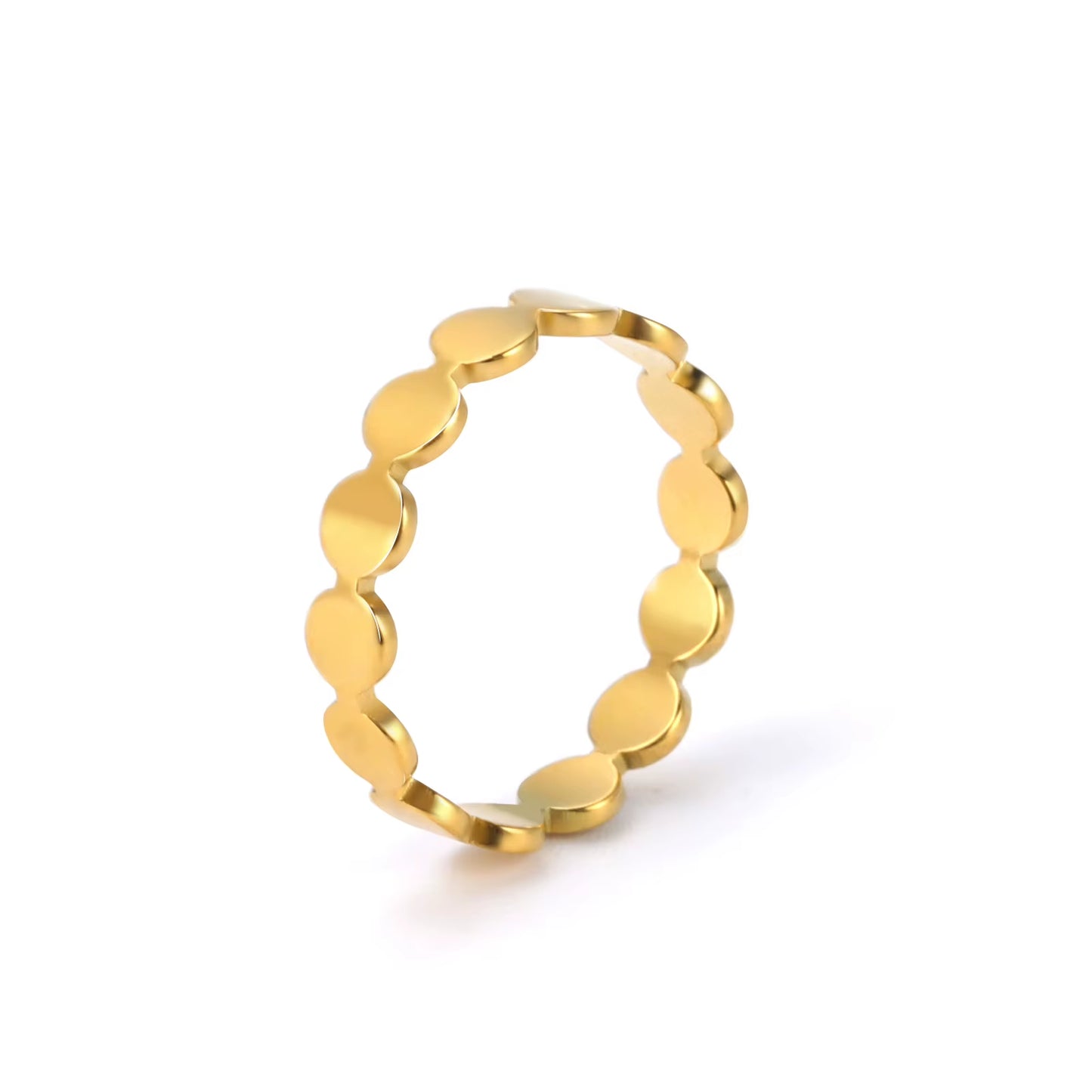 Fashion Geometric round Minimalist Rings for Women Girls Gold Color Stainless Steel Ring Wedding Party Jewelry Wholesale